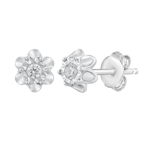 Diamond Accent Earrings In Sterling Silver