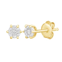 Diamond Accent Earrings In 10K Yellow Gold