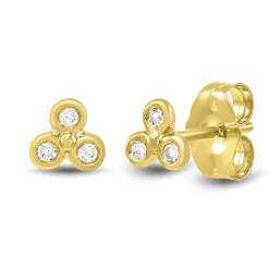 Diamond Accent Earrings In 14K Yellow Gold