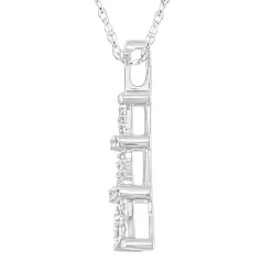 Diamond Accent Eiffel Tower Pendant In 10K White Gold