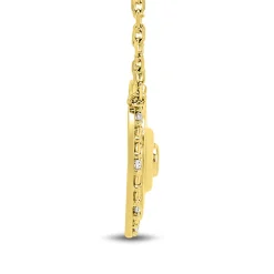 Diamond Accent Evil Eye Necklace In 14K Yellow Gold