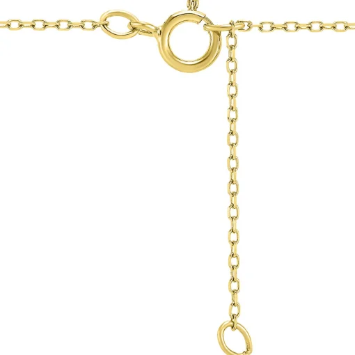Diamond Accent Evil Eye Necklace In 14K Yellow Gold