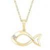 Diamond Accent Fish Pendant In 10K Yellow Gold
