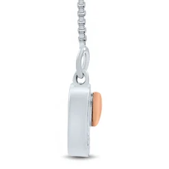 Diamond Accent Golf Club Pendant In Sterling Silver And 14K Rose Gold