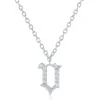 Diamond Accent Gothic Script Initial Pendant In
