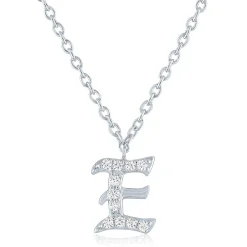 Diamond Accent Gothic Script Initial Pendant In