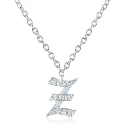 Diamond Accent Gothic Script Initial Pendant In