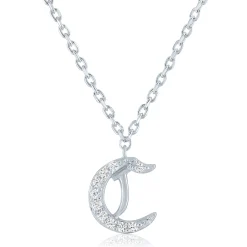 Diamond Accent Gothic Script Initial Pendant In
