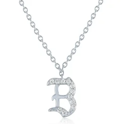 Diamond Accent Gothic Script Initial Pendant In