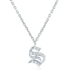 Diamond Accent Gothic Script Initial Pendant In
