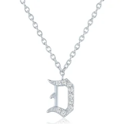 Diamond Accent Gothic Script Initial Pendant In