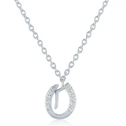 Diamond Accent Gothic Script Initial Pendant In