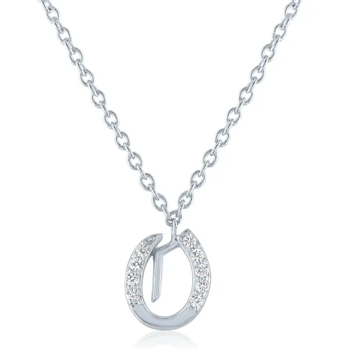 Diamond Accent Gothic Script Initial Pendant In