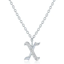 Diamond Accent Gothic Script Initial Pendant In