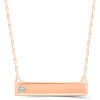 Diamond Accent Heart Bar Necklace In 10K Rose Gold