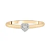 Diamond Accent Heart Halo Ring In 14K Yellow Gold