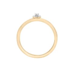 Diamond Accent Heart Halo Ring In 14K Yellow Gold