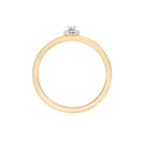 Diamond Accent Heart Halo Ring In 14K Yellow Gold