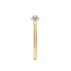 Diamond Accent Heart Halo Ring In 14K Yellow Gold