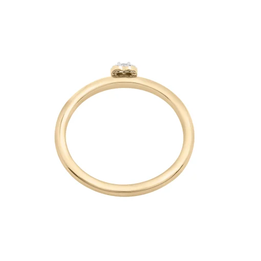 Diamond Accent Heart Halo Ring In 14K Yellow Gold