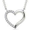 Diamond Accent Heart Necklace In 14K White Gold