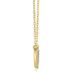 Diamond Accent Heart Necklace In 14K Yellow Gold