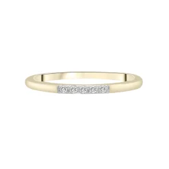 Diamond Accent Line Ring In 14K Yellow Gold