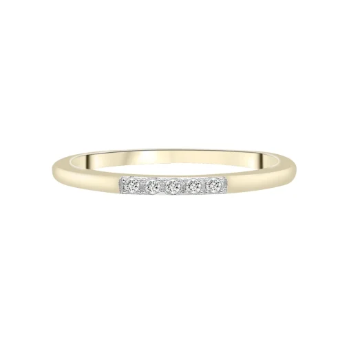 Diamond Accent Line Ring In 14K Yellow Gold