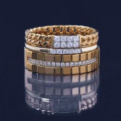 Diamond Accent Line Ring In 14K Yellow Gold