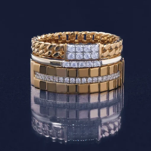 Diamond Accent Line Ring In 14K Yellow Gold