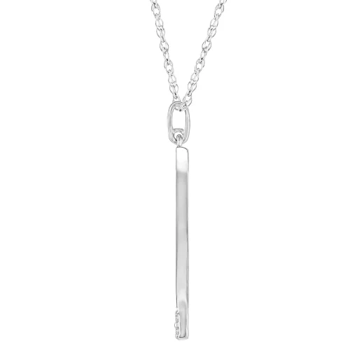 Diamond Accent Long Stick Pendant In 10K White Gold