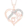 Diamond Accent Love Heart Pendant In 10K Rose Gold