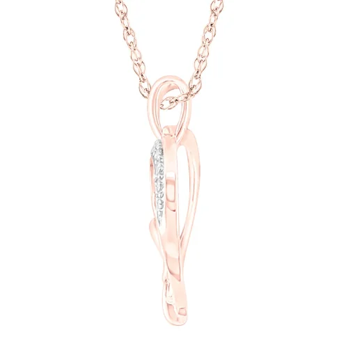 Diamond Accent Love Heart Pendant In 10K Rose Gold