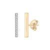 Diamond Accent Mismatched Bar Stud Earrings In 14K Yellow Gold