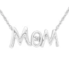 Diamond Accent Mom Necklace In 10K White Gold