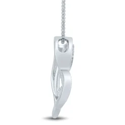 Diamond Accent Mom Pendant In Sterling Silver And 14K Rose Gold