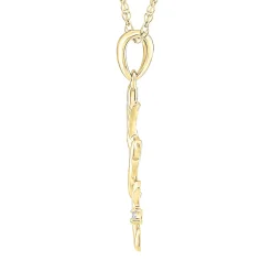 Diamond Accent Mom Pendant In 10K Yellow Gold