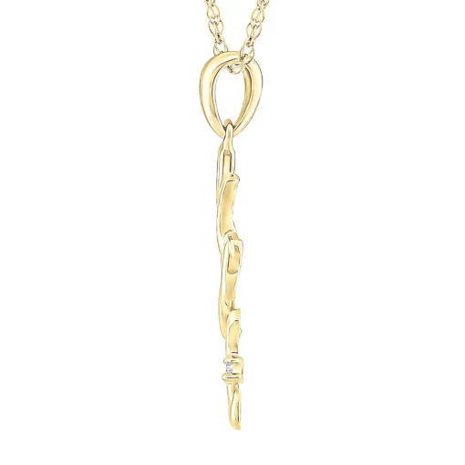 Diamond Accent Mom Pendant In 10K Yellow Gold