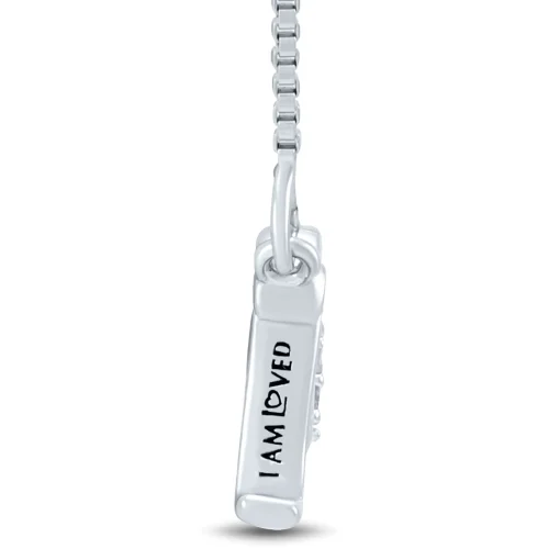Diamond Accent Nana Necklace In Sterling Silver And 14K Rose Gold