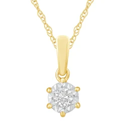 Diamond Accent Pendant In 10K Yellow Gold
