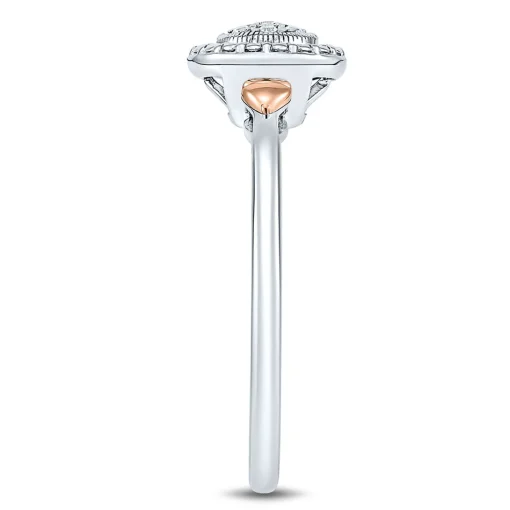 Diamond Accent Ring With 14K Rose Gold Accents In Sterling Silver