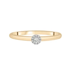 Diamond Accent Round Halo Ring In 14K Yellow Gold