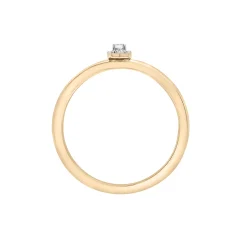 Diamond Accent Round Halo Ring In 14K Yellow Gold