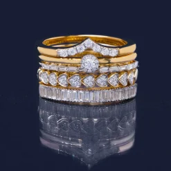 Diamond Accent Round Halo Ring In 14K Yellow Gold