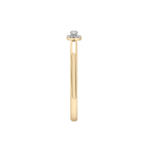 Diamond Accent Round Halo Ring In 14K Yellow Gold
