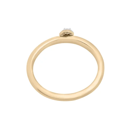 Diamond Accent Round Halo Ring In 14K Yellow Gold