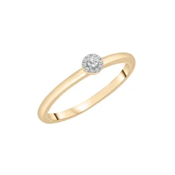 Diamond Accent Round Halo Ring In 14K Yellow Gold