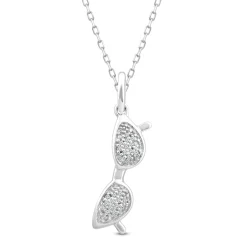 Diamond Accent Sunglasses Pendant In 10K White Gold