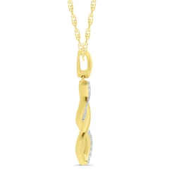 Diamond Accent Twist Infinity Pendant In 10K Yellow Gold