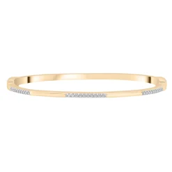 Diamond Alternating Bar Bangle Bracelet In Vermeil, 7" (1/5 Ct. Tw.)